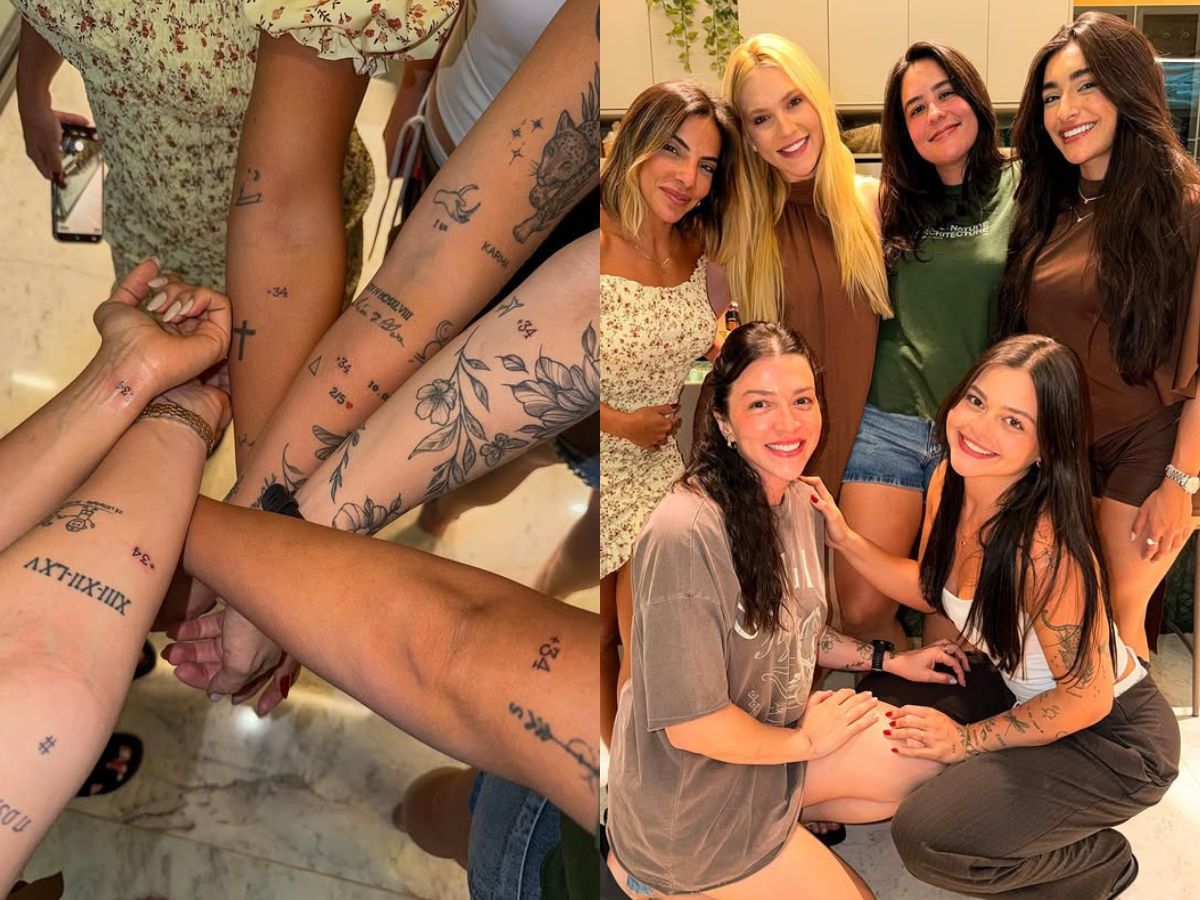 Virginia reúne amigas e faz tatuagem em grupo para simbolizar amizade