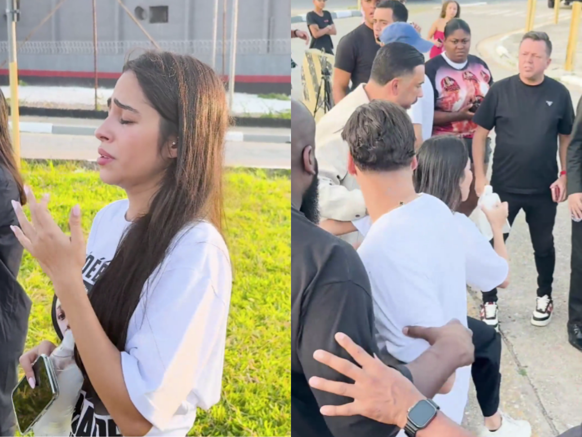 Clima de tensão e emoção: esposa de MC Ryan SP chora após confusão em frente a presídio