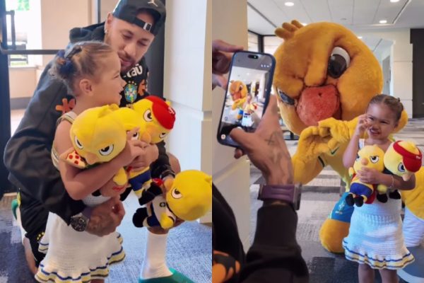 Mavie rouba a cena em visita à Seleção e vive encontro marcante com o Canarinho