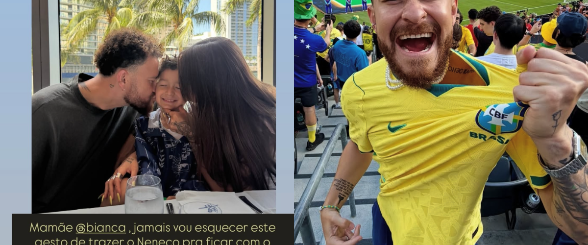 Fred Bruno faz homenagem a Bianca Andrade após reencontro com o filho durante cobertura esportiva