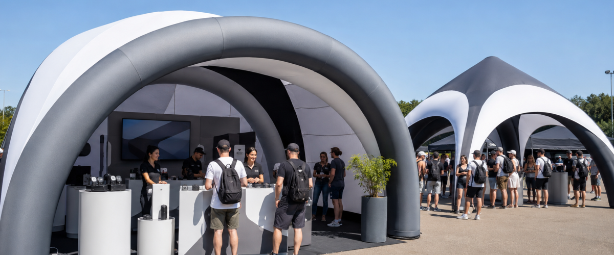 Estruturas infláveis para eventos: mobilidade, visibilidade e experiência de marca