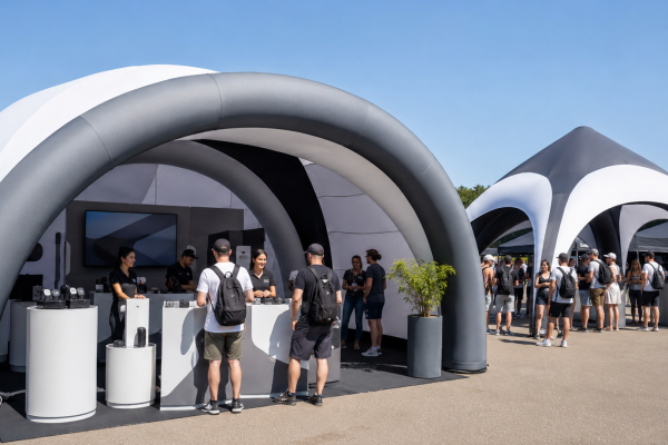 Estruturas infláveis para eventos: mobilidade, visibilidade e experiência de marca