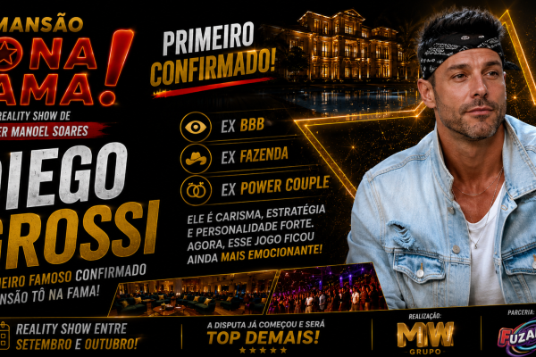 Diego Grossi estreia como primeiro famoso confirmado na Mansão Tô Na Fama