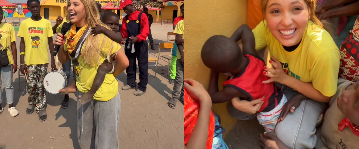 Em Angola, Mari Menezes se emociona com recepção de crianças durante missão solidária