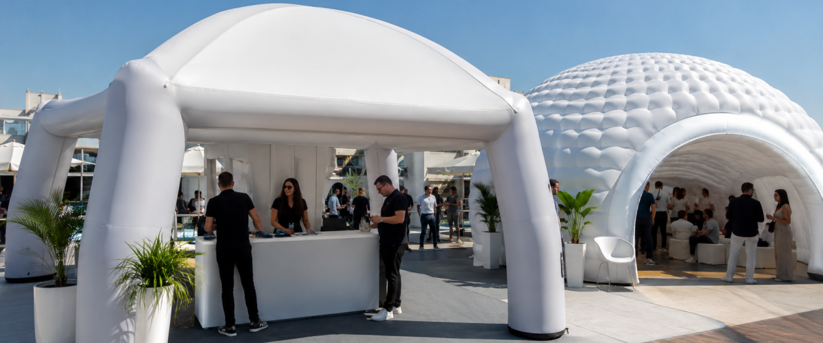 Estruturas infláveis para eventos: como unir mobilidade, proteção e presença de marca