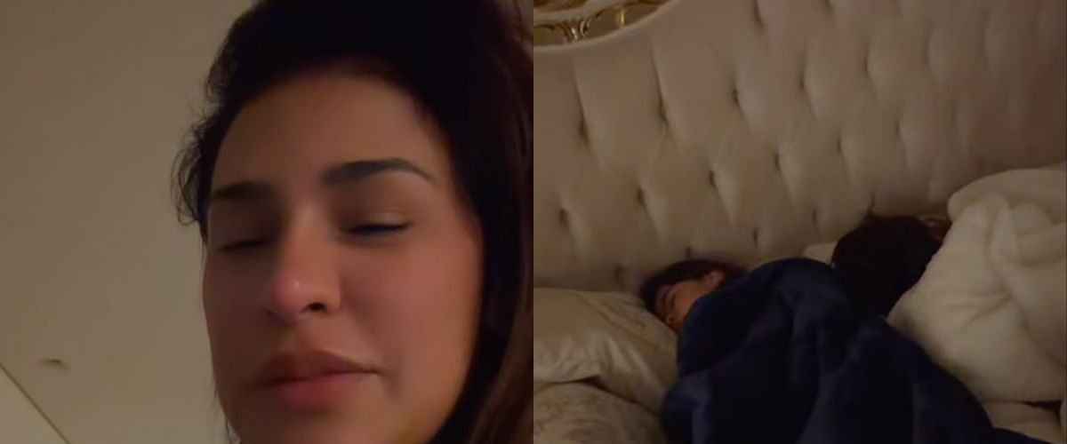 Simone Mendes brinca após filhos invadirem sua cama durante a madrugada