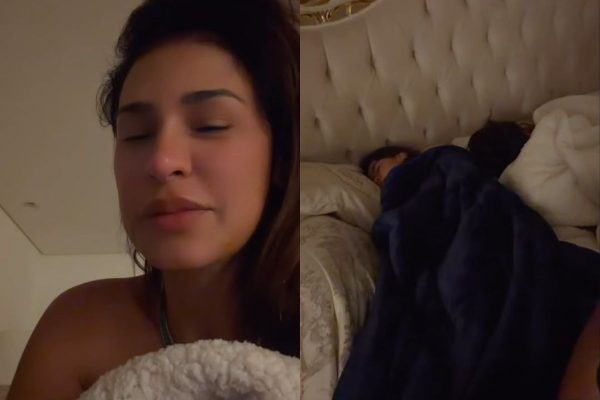 Simone Mendes brinca após filhos invadirem sua cama durante a madrugada