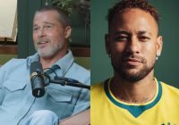 Brad Pitt brinca com Neymar e promete “curso de atuação” para o jogador