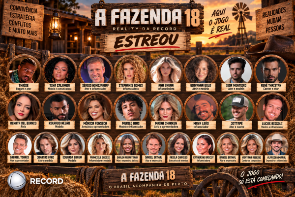 A Fazenda 18 começa com elenco diverso, convidados especiais e promessa de reviravoltas