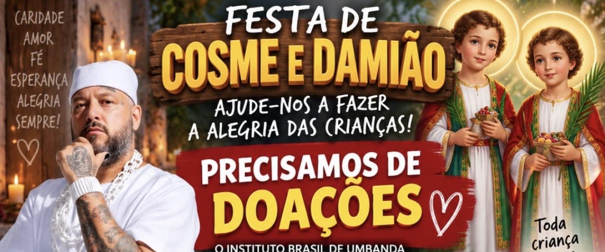 Solidariedade em Porto Ferreira: Instituto Brasil de Umbanda arrecada doações para Festa de Cosme e Damião