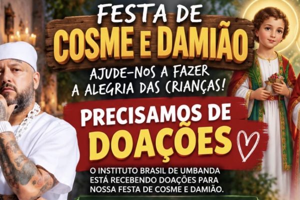 Solidariedade em Porto Ferreira: Instituto Brasil de Umbanda arrecada doações para Festa de Cosme e Damião