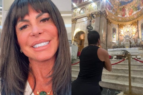 Gretchen paga promessa de joelhos durante o Círio de Nazaré após enfrentar problema de saúde