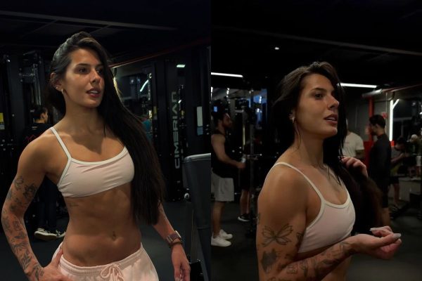 Ana Castela exibe músculos e brinca sobre evolução na academia
